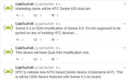 HTC готовит смартфон Desire 650 dual sim