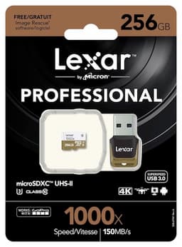 Карта памяти Lexar Professional 1000x microSD UHS-II объёмом 256 ГБ оценивается в 350 долларов