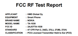 В базе данных FCC замечен смартфон Nokia TA-1038