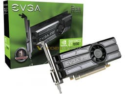 Видеокарта EVGA GeForce GT 1030 2GB LP представляет собой низкопрофильную версию с активным охлаждением