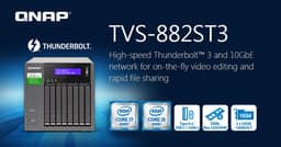 Сетевое хранилище Qnap TVS-882ST3 отличается поддержкой интерфейса Thunderbolt 3