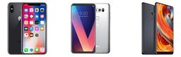 Смартфон iPhone X имеет меньшую эффективную площадь дисплея, чем LG V30 и Xiaomi Mi Mix 2
