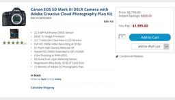Полнокадровую зеркальную камеру Canon EOS 6D можно купить менее чем за $1000