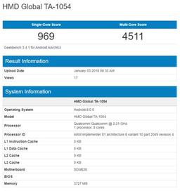 Смартфон Nokia 6 (2018) получил ОС Android 8 и SoC Snapdragon 630