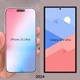 Всё сильно поменялось: iPhone 15 Ultra и Samsung Galaxy S24 Ultra сравнили на новом изображении. Флагман Apple получит куда более узкую рамку
