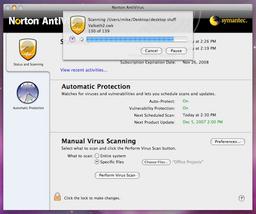 Norton Antivirus 11 обладает совместимостью с Leopard