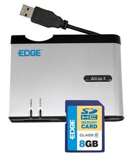EDGE Tech Corp комплектует карточки SDHC объемом 4 и 8 Гб устройством для чтения и записи