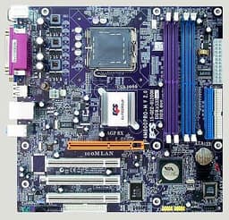 ECS P4M800PRO-M micro-ATX плата с AGP 8X и с поддержкой Core 2 Duo