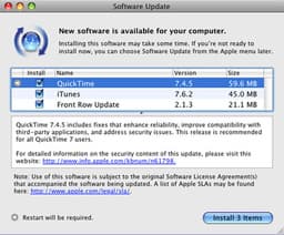 Apple выпустила обновления iTunes, Front Row и QuickTime 