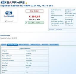 Онлайн-магазины предлагают сделать заказ на Sapphire Radeon HD 4890