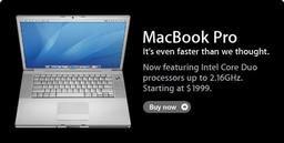 Apple начинает поставки лэптопов MacBook Pro