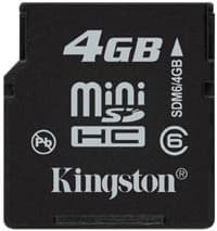 Kingston Technology выпускает карточки miniSDHC объемом 4 Гб сразу трех скоростных классов