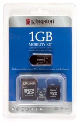 Kingston Technology Mobility Kit – карточка памяти microSD, устройство для работы с ней и два адаптера