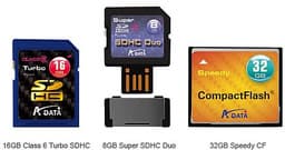 A-DATA: новая быстрая 16-Гб карта SDHC Class 6, а также 8-Гб SDHC Duo и 32-Гб CompactFlash
