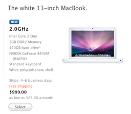 «Белый» MacBook теперь тоже построен на чипсете NVIDIA GeForce 9400M