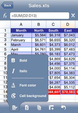 Quickoffice для iPhone позволяет редактировать файлы Word и Excel