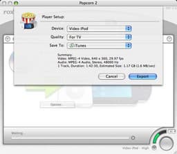 Roxio Popcorn 2 конвертирует видео для iPod