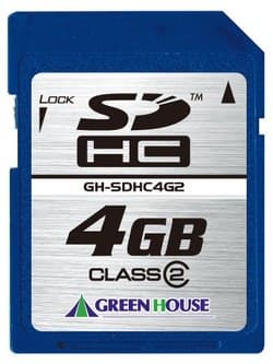 4-Гб карты SDHC Class2 производства Green-House