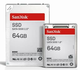 SanDisk доводит 1,8" и 2,5" диски SSD до объема 64 Гб