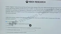Microsoft рассматривает вариант сделать даже Minecraft консольным эксклюзивом Xbox? На это намекает её новый опрос геймеров