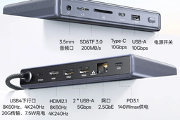 11 портов, интерфейс USB4, Ethernet на 2,5 Гбит/с, поддержка 8K и зарядка 115 Вт. Представлена док-станция Ugreen U500