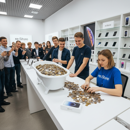 Хайпанули: в Москве купили новый iPhone XS за ванну мелочи