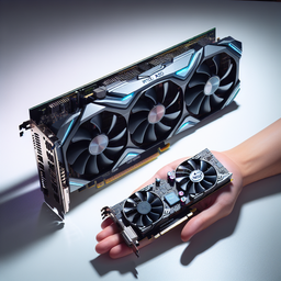 Крошечная видеокарта Intel позирует рядом с монструозной GeForce RTX 3090 Ti
