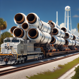 Ускорители ракеты SLS для миссии Artemis 2 доставлены на поезде в Kennedy Space Center