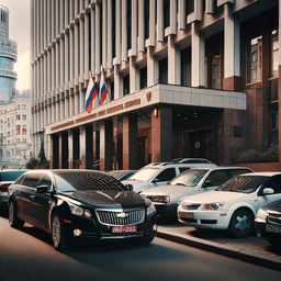 Aurus Senat дороже 40 млн рублей пополнил скромный автопарк из Chevrolet Cruze и старых иномарок посольства Ливии в Москве
