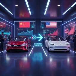 Китайский автопроизводитель BYD приблизился к Tesla по продажам электромобилей по итогам 2024 года