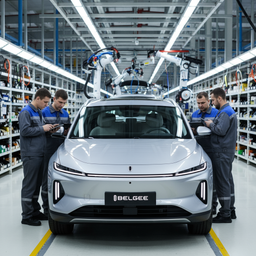 Новый 160-сильный Geely Coolray белорусского производства получит уникальный дизайн. Появились свежие фото с производства Belgee EX50