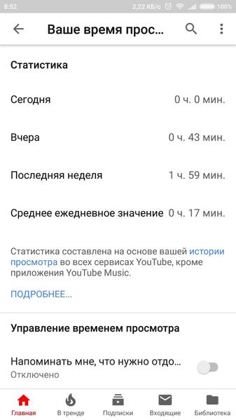 YouTube теперь показывает время, потраченное на просмотр видеороликов