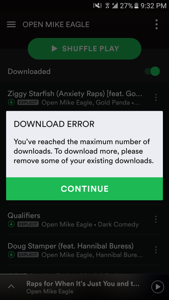 Spotify разрешил сохранять до 50 000 песен