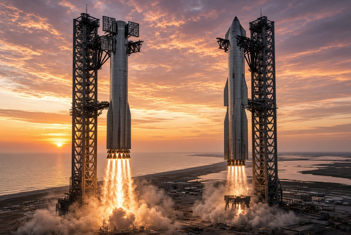 Исторический запуск Starship обзавёлся датой: SpaceX впервые попробует поймать обе ступени