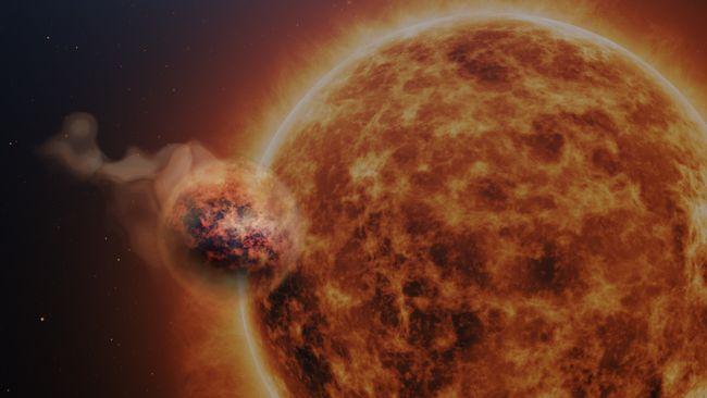 Художественное изображение WASP-107b и её родительской звезды. Источник: NASA/JPL-Caltech