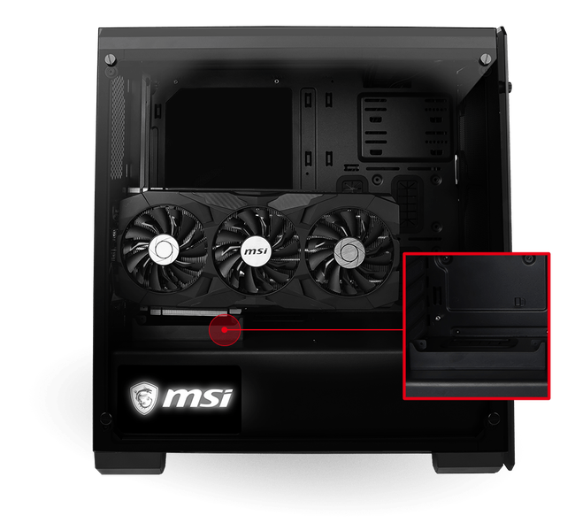 MSI Mag Pylon — компьютерный корпус со стеклянными панелями и тремя предустановленными вентиляторами с подсветкой, фото 3