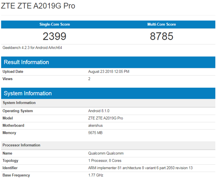 Смартфон ZTE Axon 9 Pro показал впечатляющие результаты в бенчмарке, фото 2