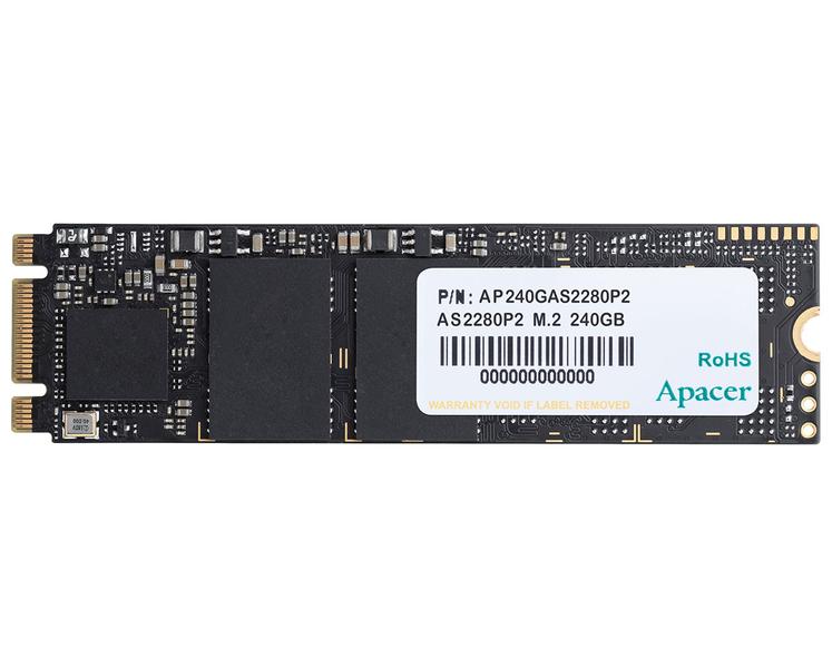 Накопитель Apacer AS2280P2 типоразмера M.2 относится к массовому сегменту
