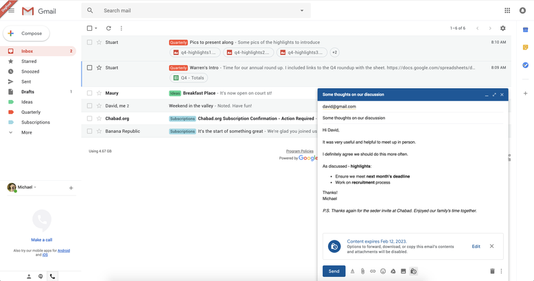 Google добавит в Gmail возможность отправлять самоуничтожающиеся письма, фото 2