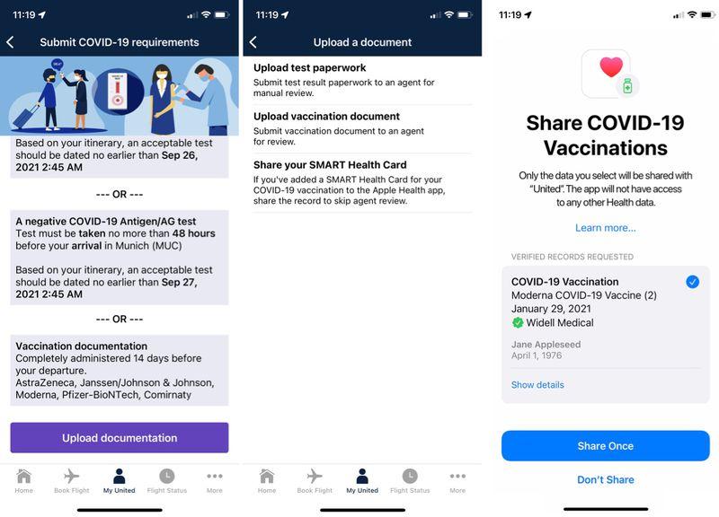 United Airlines теперь предлагает интеграцию с Apple Health для проверки сертификата о вакцинации от COVID-19, фото 2