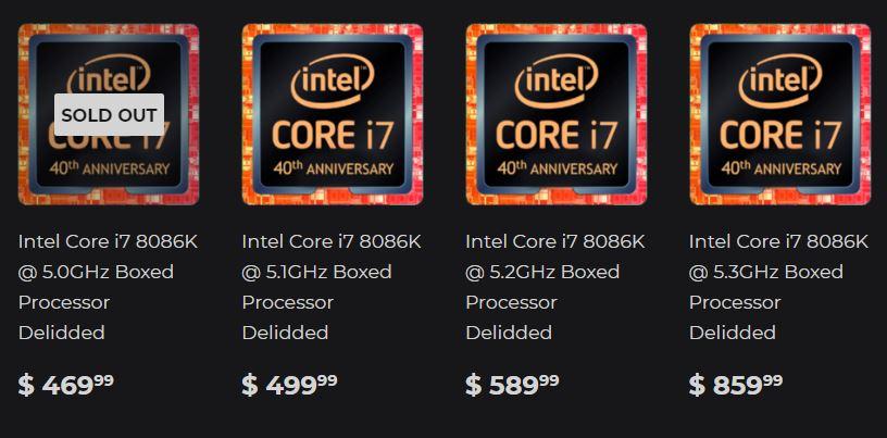 Silicon Lottery предлагает отборные скальпированные процессоры Intel Core i7-8086K