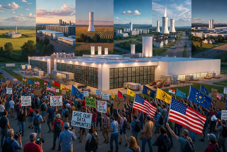В США начались массовые протесты против ИИ: жители 42 штатов выступили против строительства дата-центров
