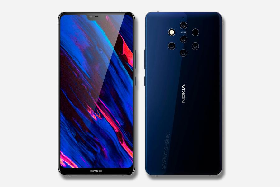 Качественный рендер Nokia 9 с камерой на пять объективов, фото 1