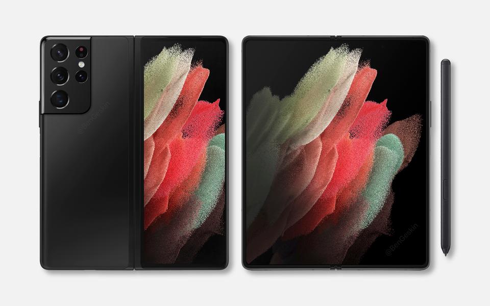 Неофициальный рендер Samsung Galaxy Z Fold 3