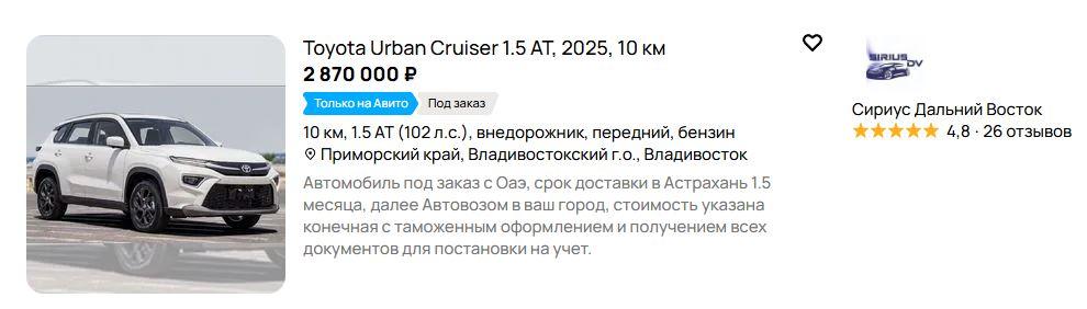 Скриншот сайта Avito Авто