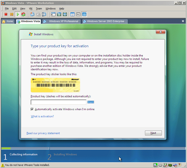 Установка Windows Vista