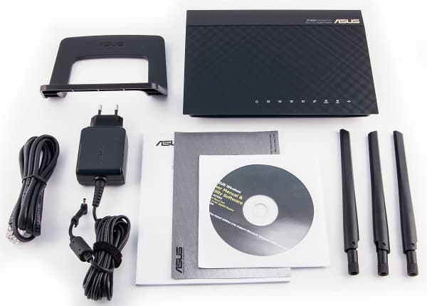Комплект поставки беспроводного роутера Asus RT-AC66U