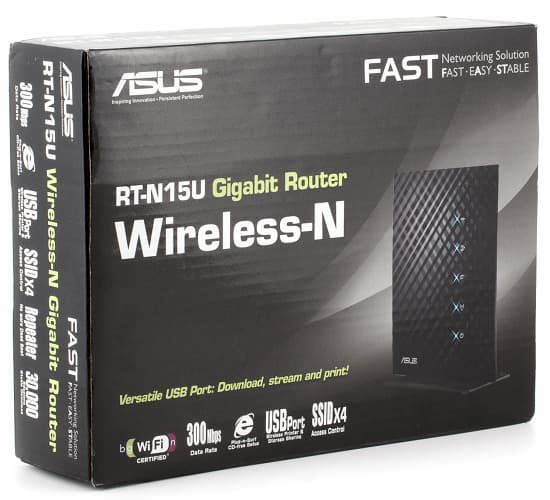 Упаковка беспроводного роутера ASUS RT-N15U