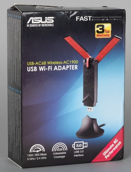 Упаковка Asus USB-AC68 Упаковка Asus USB-AC68