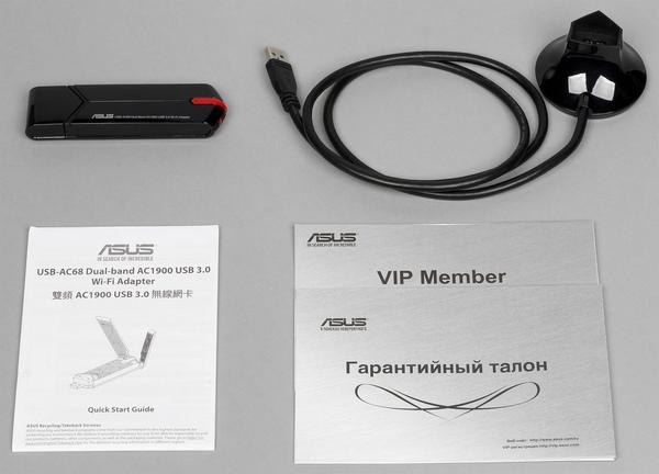 Комплект поставки Asus USB-AC68 Комплект поставки Asus USB-AC68